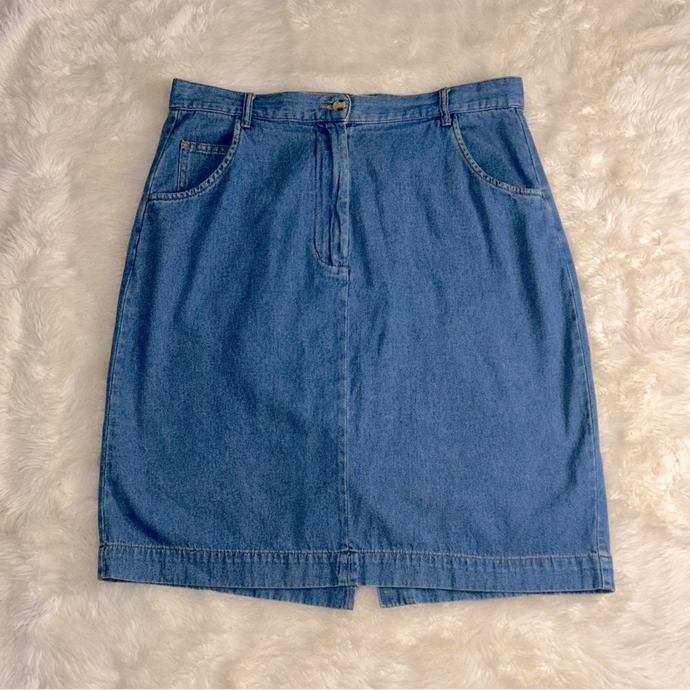 Vintage BFA Classics Blue Denim Pencil Skirt